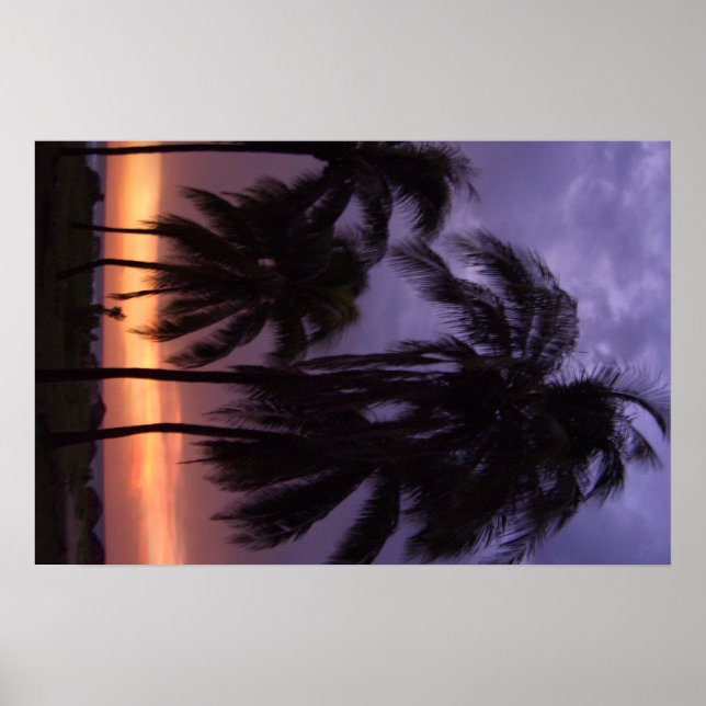 Tropical Beach Sunset Poster (Vorne)
