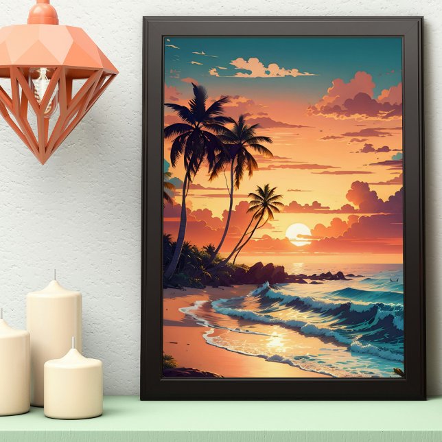 Tropical Beach Sunset Poster (Von Creator hochgeladen)