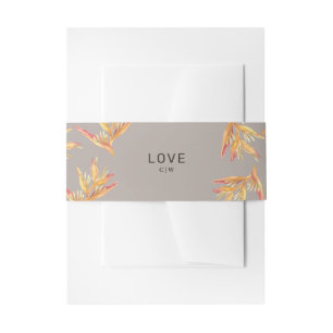 Tropical Beach Taupe Wedding Einladungsbanderole