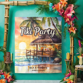 Tropical Beach Tiki Bar Polterabend Wandteppich