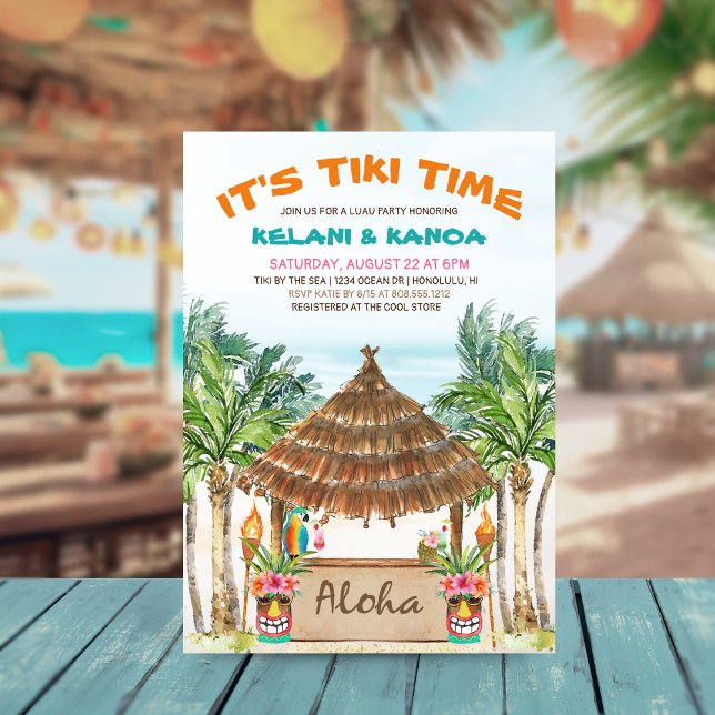 Tropical Beach Tiki Luau Paare Dusche Einladung (Von Creator hochgeladen)