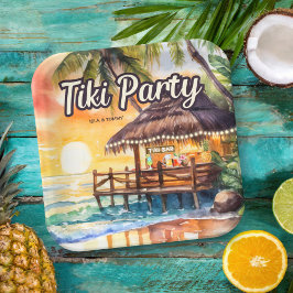 Tropical Beach Tiki Party Pappteller