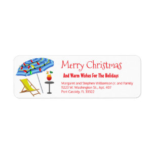 Tropical Beach Umbrella Drink Funny Christmas Fun