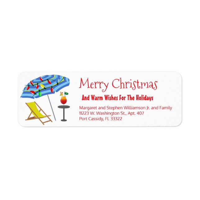Tropical Beach Umbrella Drink Funny Christmas Fun (Vorne)