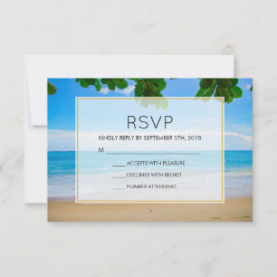Tropical Beach Vacacation Island Wedding RSVP Karte