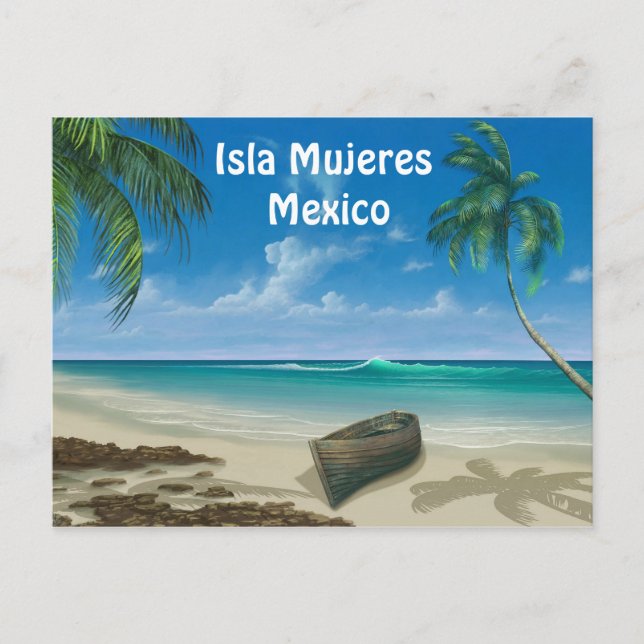 Tropical Beach Vacacation Post Card, personalisier Postkarte (Vorderseite)