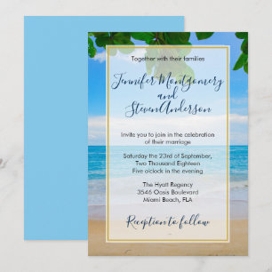 Tropical Beach Vacation Island Wedding Einladung