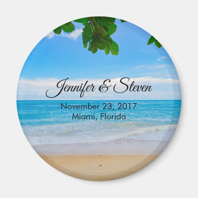 Tropical Beach Vacation Island Wedding Magnet (Vorne)