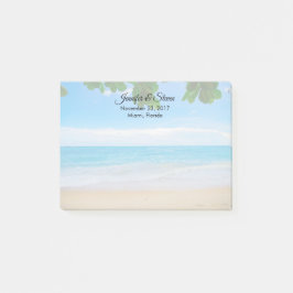 Tropical Beach Vacation Island Wedding Post-it Klebezettel