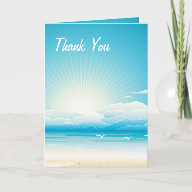 Tropical Beach Vielen Dank für Ihre Hochzeitskarte Dankeskarte (Vorderseite)