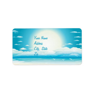 Tropical Beach Wedding Avery Label Adressaufkleber