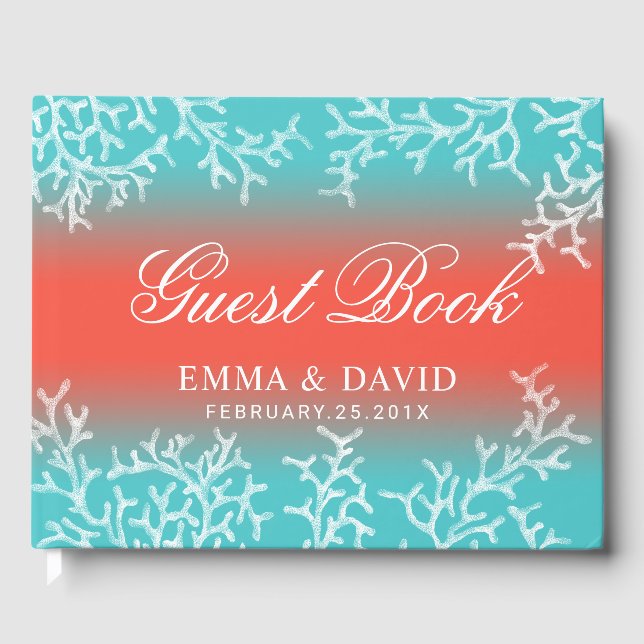 Tropical Beach Wedding Coral Reef Gästebuch (Vorderseite)