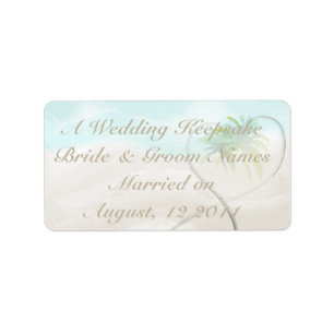 Tropical Beach Wedding Gefallen Lip Balm Tube Labe Adressaufkleber