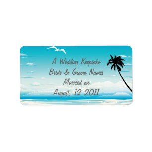 Tropical Beach Wedding Gefallen Lip Balm Tube Labe Adressaufkleber