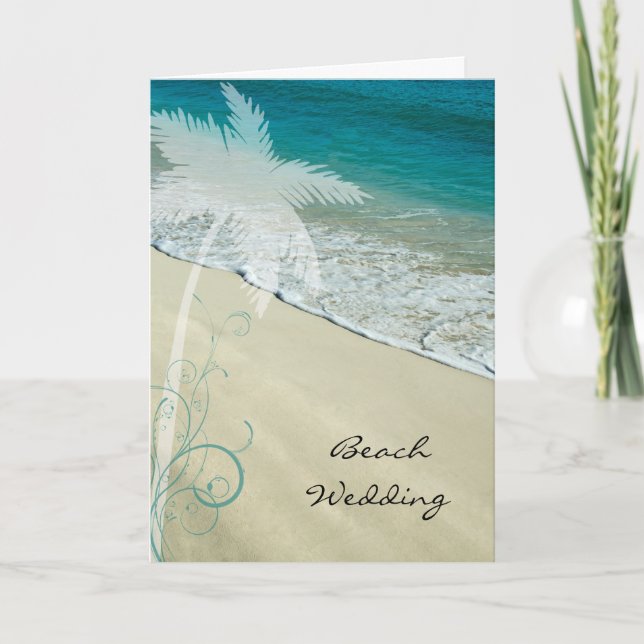Tropical Beach Wedding Invitation Einladung (Vorderseite)