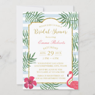 Tropical Beach Wedding Modern Stripe Brautparty Einladung