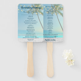 Tropical Beach Wedding Palm Trees Lights Elegant Fächer