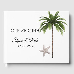 Tropical Beach Wedding Palme Personalisiert Gästebuch