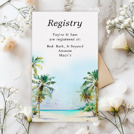 Tropical Beach Wedding Registry Begleitkarte