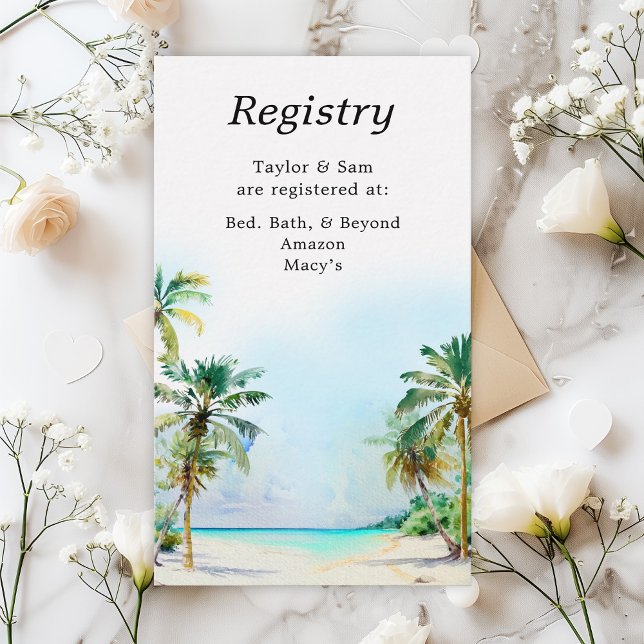 Tropical Beach Wedding Registry Begleitkarte (Von Creator hochgeladen)