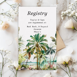 Tropical Beach Wedding Registry Begleitkarte