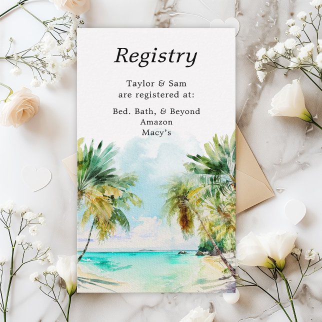 Tropical Beach Wedding Registry Begleitkarte (Von Creator hochgeladen)