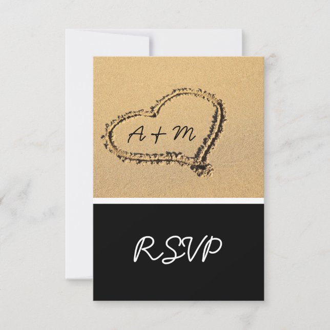 Tropical Beach Wedding RSVP Card für Square Einlad (Vorderseite)