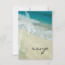 Tropical Beach Wedding UAWG Response Card RSVP Karte