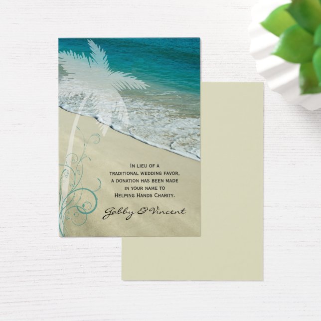 Tropical Beach Wedding Wohltätigkeit Fevor Card (Schreibtisch)