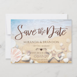 Tropical Beach Wedfish Save the Date Card