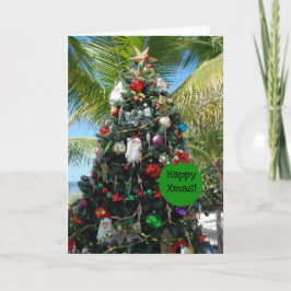 Tropical Beach Weihnachtsbaum Feiertagskarte