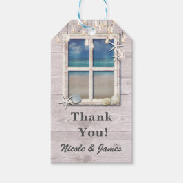 Tropical Beach Window White Wood Elegante Küste Geschenkanhänger
