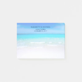 Tropical Beach with a Turquoise Sea Wedding Post-it Klebezettel