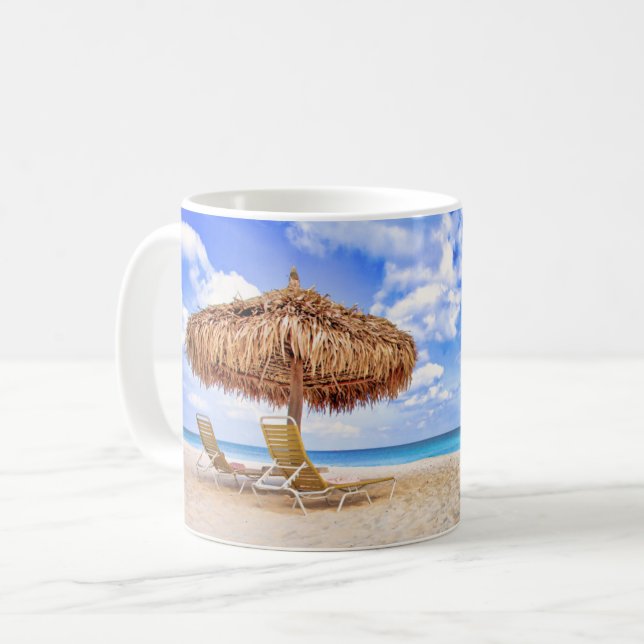 Tropical Beaches | Aruba Sandy Beach Kaffeetasse (Vorderseite Links)