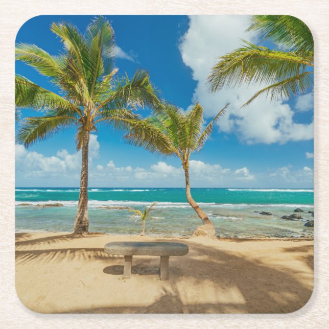 Tropical Beaches | Kuau Cove Beach, Maui Hawaii Rechteckiger Pappuntersetzer (Vorderseite)