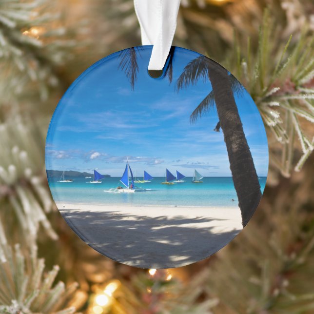 Tropical Beaches | White Beach Boracay Philippines Ornament (Baum)