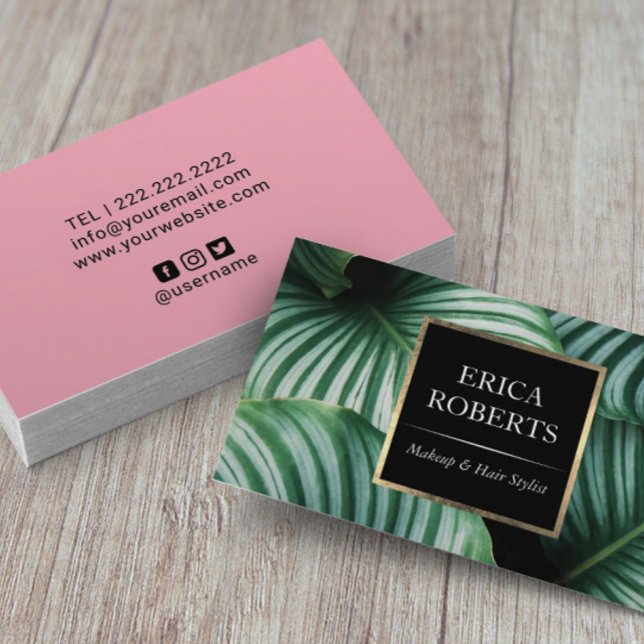 Tropical Beauty Salon WELLNESS-CENTER Modern Makeu Visitenkarte (Von Creator hochgeladen)