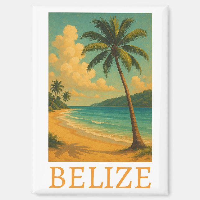 Tropical Belize Beach Caribbean Vacation Magnet (Vorderseite)