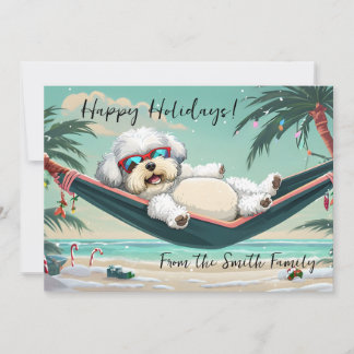 Tropical Bichon Holiday Feiertagskarte
