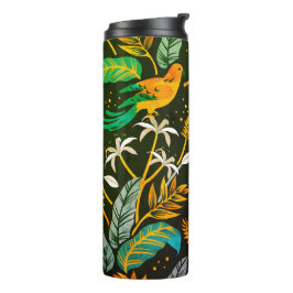 Tropical Bird Folk Art Paradise Thermosbecher