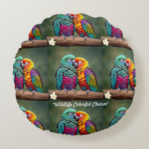 "Tropical Bird Sanctuary" Rundes Kissen