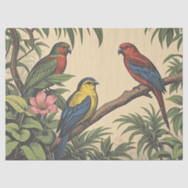 Tropical Birds Bold Illustration Seidenpapier