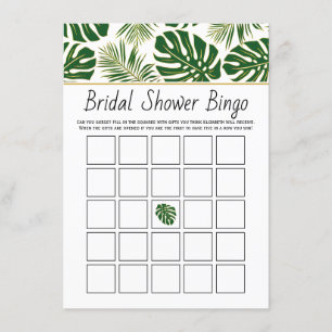 Tropical Blätter Brautparty Bingo-Spielkarte Begleitkarte