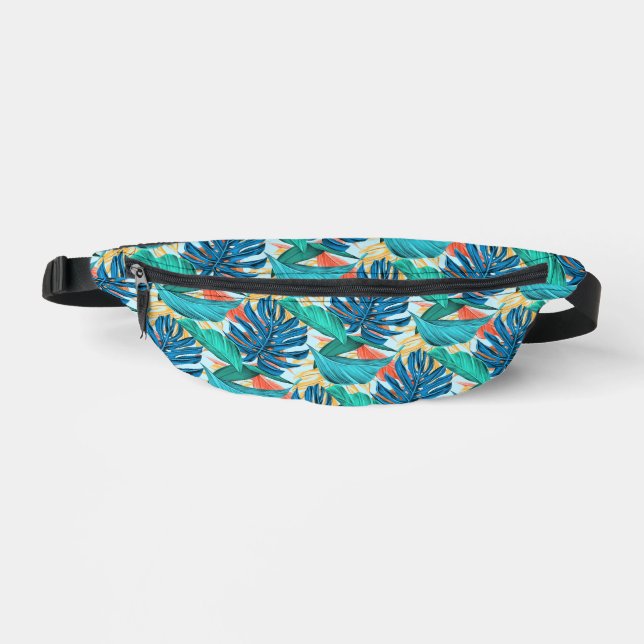 Tropical Blätter Fanny Pack Bauchtasche (Vorderseite)