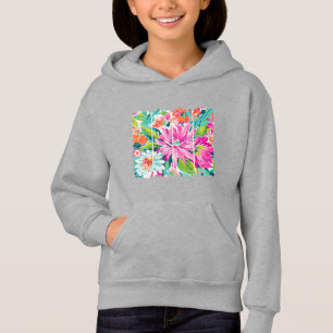 Tropical Bloom Panel Art - Bold Botanical Beauty Hoodie
