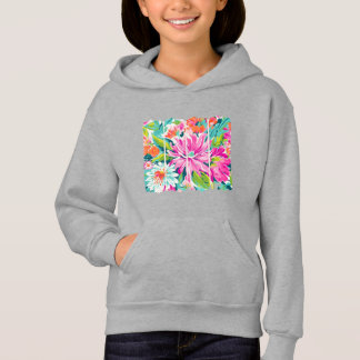 Tropical Bloom Panel Art - Bold Botanical Beauty Hoodie