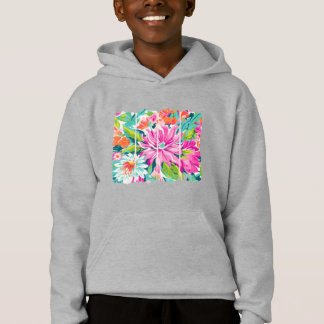 Tropical Bloom Panel Art - Bold Botanical Beauty Hoodie