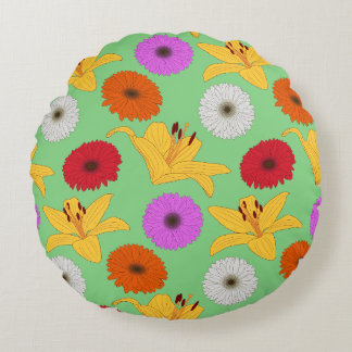 Tropical Blossom Rundes Kissen