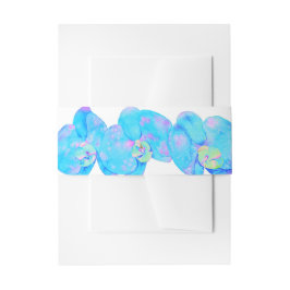 Tropical Blue Aquamarine Orchideenmalerei Einladungsbanderole