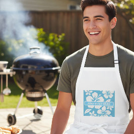 Tropical Blue Beach Blume Lange Schürze